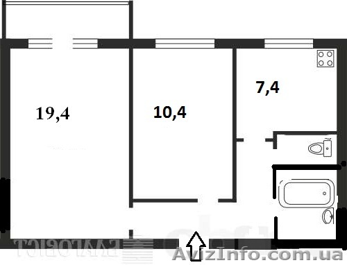Продаётся 2-х комнатная квартира над "Сиверским" - <ro>Изображение</ro><ru>Изображение</ru> #1, <ru>Объявление</ru> #846189