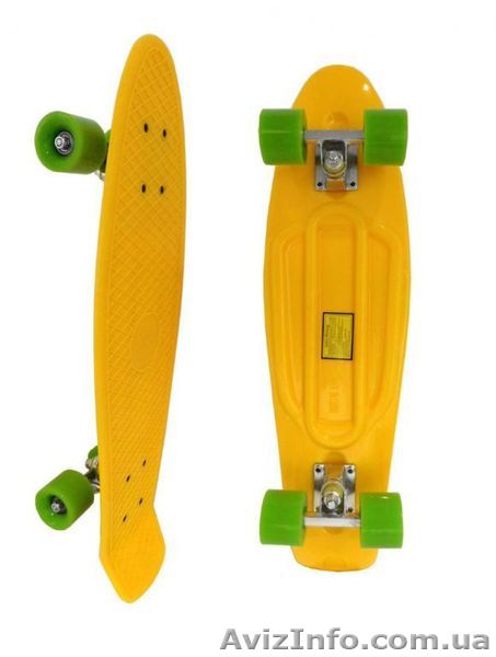 Скейт Longboard Penny желтый 28 с зелеными колесами - <ro>Изображение</ro><ru>Изображение</ru> #1, <ru>Объявление</ru> #1416066