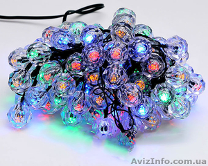 Гирлянда 2м, 100 led (разноцветные), 8 режимов, с украшением на лампочку кристал - <ro>Изображение</ro><ru>Изображение</ru> #1, <ru>Объявление</ru> #1493523