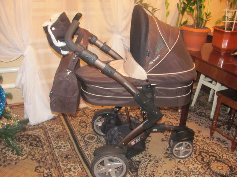 Коляска прогулочная трехколесная с люлькой АВС 3 Тес почти новая - <ro>Изображение</ro><ru>Изображение</ru> #2, <ru>Объявление</ru> #846586