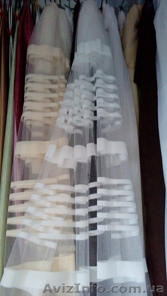 Тюль в полоску на микросетке. Цвет белый, кремовый, венге. - <ro>Изображение</ro><ru>Изображение</ru> #2, <ru>Объявление</ru> #1611119