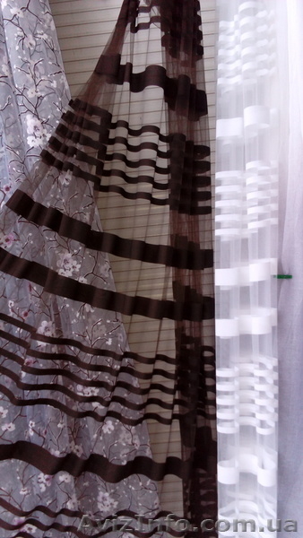 Тюль в полоску на микросетке. Цвет белый, кремовый, венге. - <ro>Изображение</ro><ru>Изображение</ru> #5, <ru>Объявление</ru> #1611119