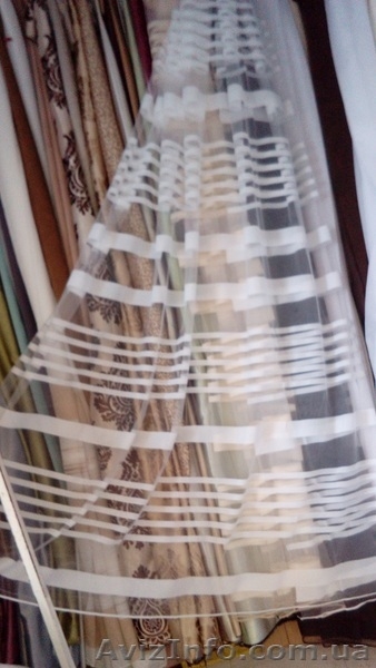 Тюль в полоску на микросетке. Цвет белый, кремовый, венге. - <ro>Изображение</ro><ru>Изображение</ru> #3, <ru>Объявление</ru> #1611119